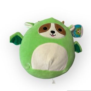 Squishmallows Reginald The Corgi Dog Green Dragon Costume 8” Plush Squish Animal